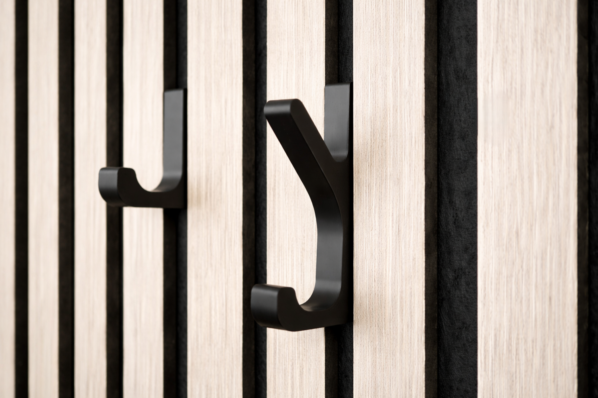 Kleiderhaken Click-System für Akustikpaneele – 5 Designs