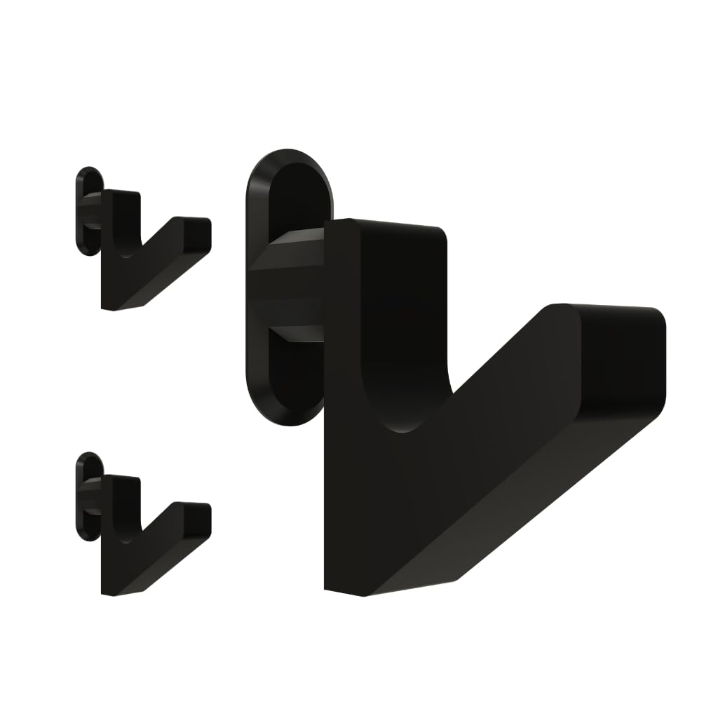 Kleiderhaken für Akustikpaneele & Lamellenwand – Horizontale Ausrichtung – 3er Set – Montage ohne Bohren – Garderobenhaken Holzpaneele | 13mm & 15mm | Für Jacken, Taschen & Basecaps (13 mm, eckig)