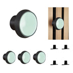 Knopfhaken mit Farbinlay für Akustikpaneele – 4er Set – ohne Bohren – 13 mm & 15 mm – horizontal & vertikal – Kleiderhaken (braun, 40 mm, 2.8, Zentimeter)