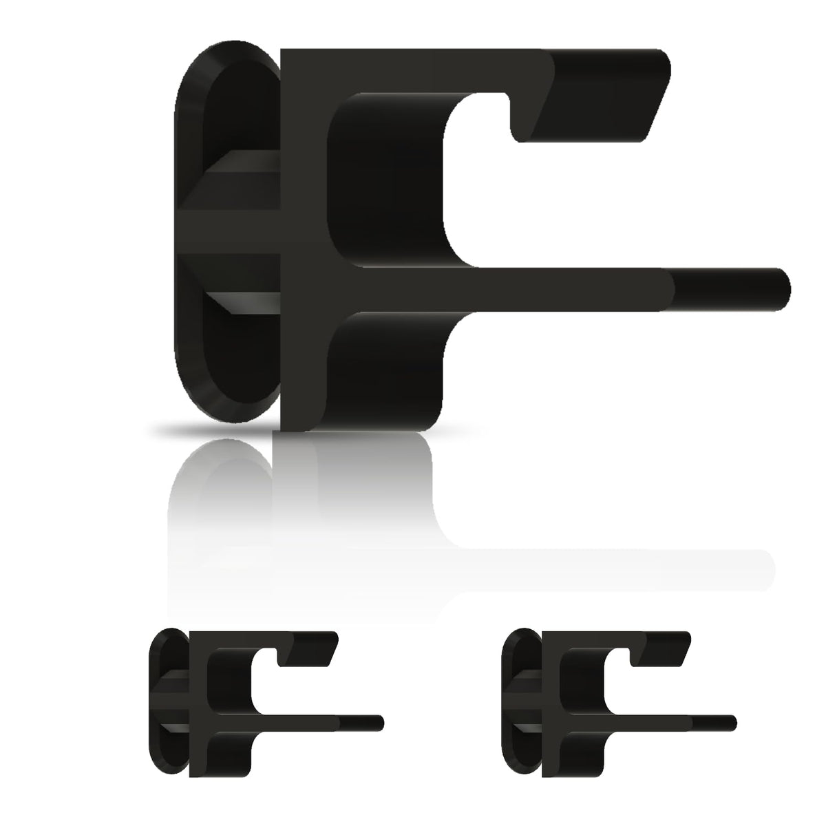 Kleiderhaken für Akustikpaneele & Lamellenwand – Horizontale Ausrichtung – 3er Set – Montage ohne Bohren – Garderobenhaken Holzpaneele | 13mm & 15mm | Für Jacken, Taschen & Basecaps (13 mm, eckig)