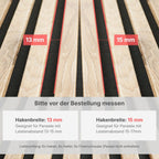 Kleiderhaken für Akustikpaneele & Wandpaneele – 6er Set – Doppelhaken ohne Bohren – Vertikale Paneele – Garderobenhaken Lamellenwand – 13mm & 15mm (13 mm, Doppelhaken (6er Set))