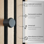 Knopfhaken für Akustikpaneele - 4er Set - ohne Bohren - 13 mm & 15 mm - horizontal & vertikal - 2 Größen - 4 Farben - 2 Längen - Garderobenhaken (braun, 30 mm, 1.7, Zentimeter)