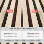 Kleiderhaken für Akustikpaneele & Wandpaneele – 6er Set – Doppelhaken mit verstecktem Halter – Unsichtbare Schrauben – Vertikale Paneele – 13mm & 15mm – Garderobenhaken (13 mm, Doppelhaken (6er Set))