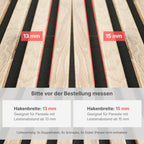 Doppelhaken für Akustikpaneele – Wandmontage mit Schrauben – Maximale Stabilität – 3er Set inkl. Schrauben & Dübel – 13mm & 15mm – Garderobenhaken Lamellenwand (13 mm, Doppelhaken)
