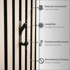 Kleiderhaken für Akustikpaneele mit Click-System – 6er Set – Montage ohne Bohren – 13mm & 15mm – Garderobenhaken Lamellenwand – Schwarz (13 mm, Doppelhaken (6er Set))