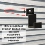Kleiderhaken für Akustikpaneele mit Wandmontage – 4er Set inkl. Dübel & Schrauben – Horizontale Paneele – 13mm & 15mm – Garderobenhaken Lamellenwand (13 mm, Einzelhaken (4-teilig))