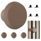 Knopfhaken für Akustikpaneele - 4er Set - ohne Bohren - 13 mm & 15 mm - horizontal & vertikal - 2 Größen - 4 Farben - 2 Längen - Garderobenhaken (braun, 30 mm, 1.7, Zentimeter)