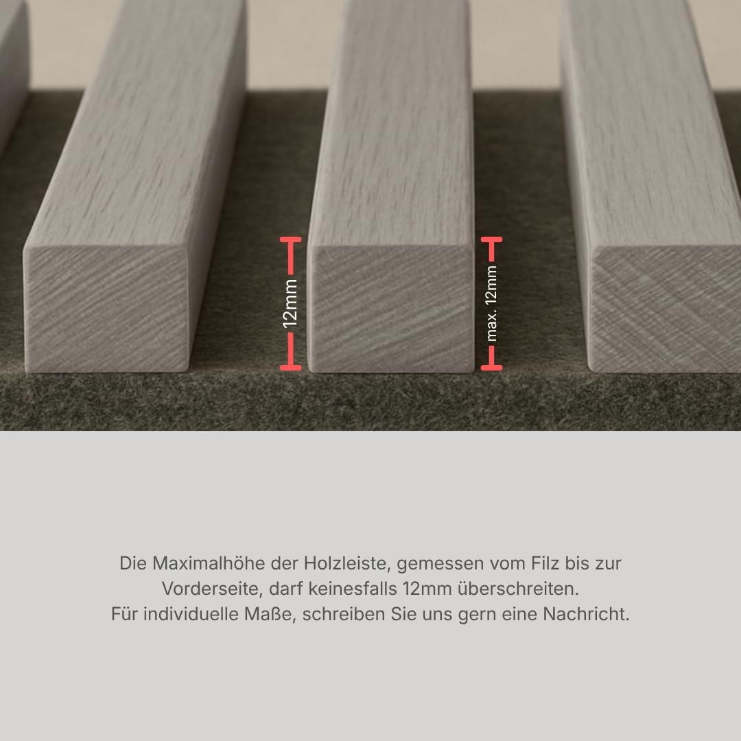 Kleiderhaken für Akustikpaneele & Lamellenwand – Horizontale Ausrichtung – 3er Set – Montage ohne Bohren – Garderobenhaken Holzpaneele | 13mm & 15mm | Für Jacken, Taschen & Basecaps (13 mm, eckig)
