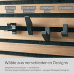 Kleiderhaken für Akustikpaneele & Lamellenwand – Horizontale Ausrichtung – 3er Set – Montage ohne Bohren – Garderobenhaken Holzpaneele | 13mm & 15mm | Für Jacken, Taschen & Basecaps (13 mm, eckig)