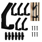 Kleiderhaken für Akustikpaneele & Wandpaneele – 6er Set – Doppelhaken ohne Bohren – Vertikale Paneele – Garderobenhaken Lamellenwand – 13mm & 15mm (13 mm, Doppelhaken (6er Set))