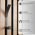 Kleiderhaken für Akustikpaneele & Wandpaneele – 6er Set – Doppelhaken mit verstecktem Halter – Unsichtbare Schrauben – Vertikale Paneele – 13mm & 15mm – Garderobenhaken (13 mm, Doppelhaken (6er Set))