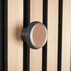 Knopfhaken mit Farbinlay für Akustikpaneele – 4er Set – ohne Bohren – 13 mm & 15 mm – horizontal & vertikal – Kleiderhaken (braun, 40 mm, 2.8, Zentimeter)