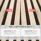 Kleiderhaken für Akustikpaneele mit verstecktem Halter – Unsichtbare Schrauben – Vertikale Lamellenwand – 13mm & 15mm – Garderobenhaken – 3 Designs (13 mm, Doppelhaken)