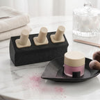 Dipping Powder Flüssigkeiten Halter – Ergonomischer Ständer für 3 Flaschen – Anti-Kipp Design für Maniküre & Nageldesign – 40mm Öffnung (schwarz)