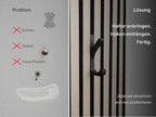 Kleiderhaken für Akustikpaneele mit Click-System – Montage ohne Bohren – 13mm & 15mm – 5 Designs: einzeln/eckig/rund/doppelt/Basecap – Garderobenhaken Lamellenwand – Schwarz (13 mm, Basecap-Halter)