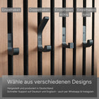 Kleiderhaken für Akustikpaneele - Montage ohne Bohren - Vertikale Paneele - Garderobenhaken Lamellenwand - 13mm & 15mm - 4 Designs (13 mm, Doppelhaken)