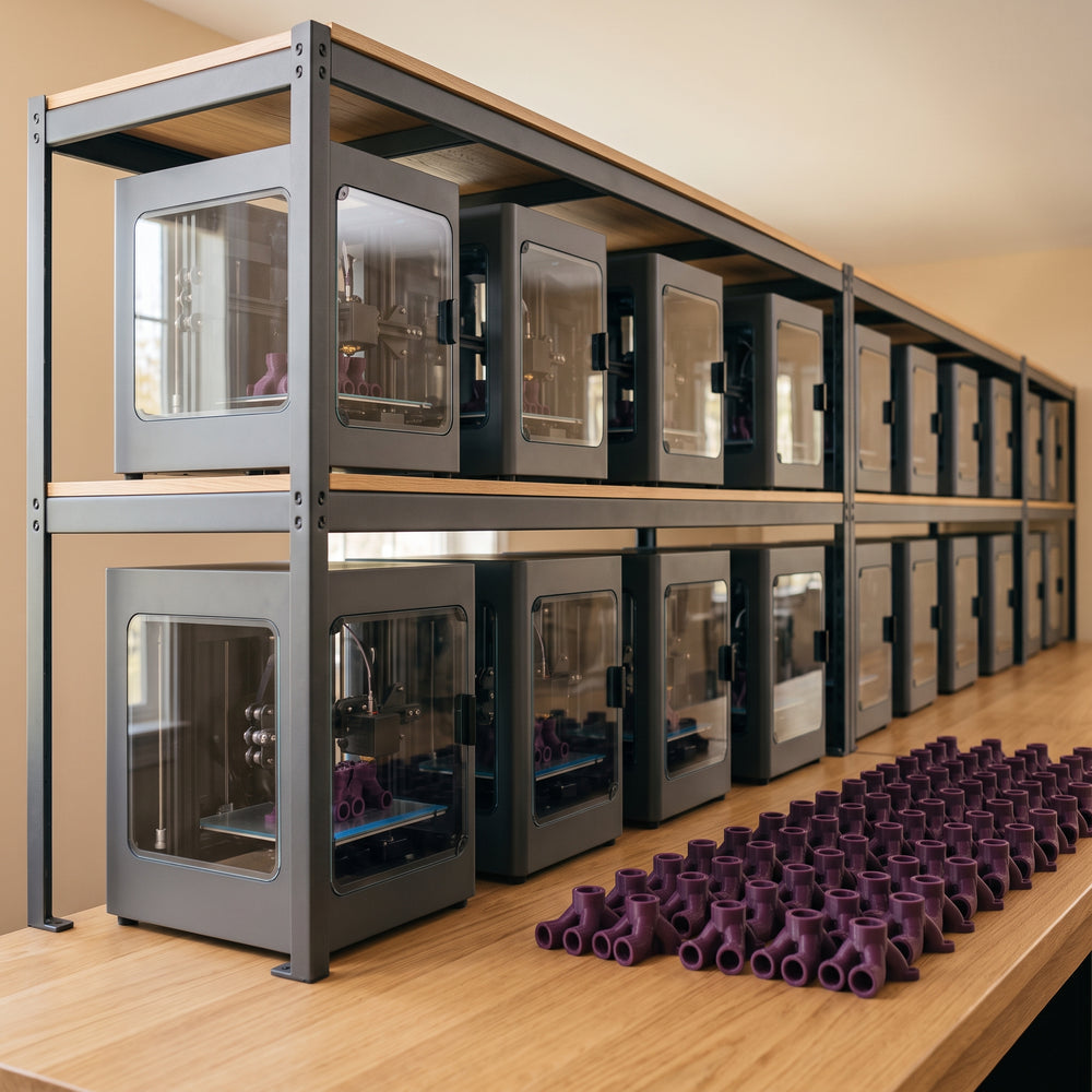 Kleinserienfertigung im 3D-Druck: mehrere gleiche gedruckte Teile